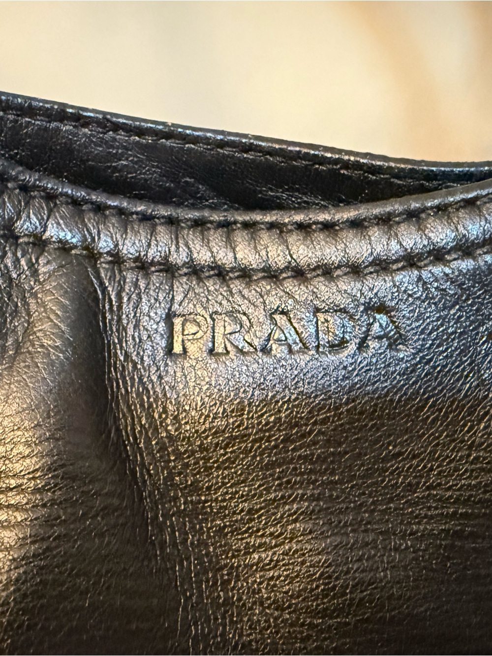 Prada Vintage Black Leather Flap Shoulder Bag Silver Hardware Authentic - Picture 2 of 11